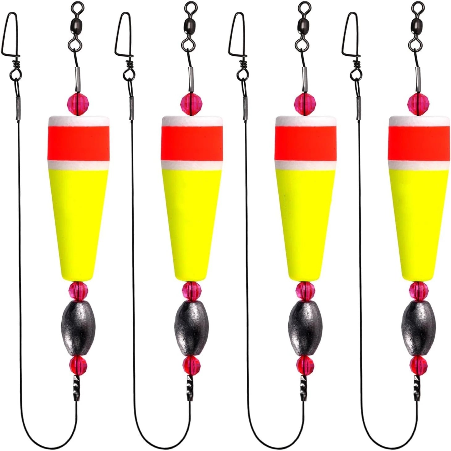4pcs Fishing Floats Rigs Popping Corks for Saltwater Freshwater Rattle Weighted Bobbers Fishing Tackle 2/3/4/5in Colored Float