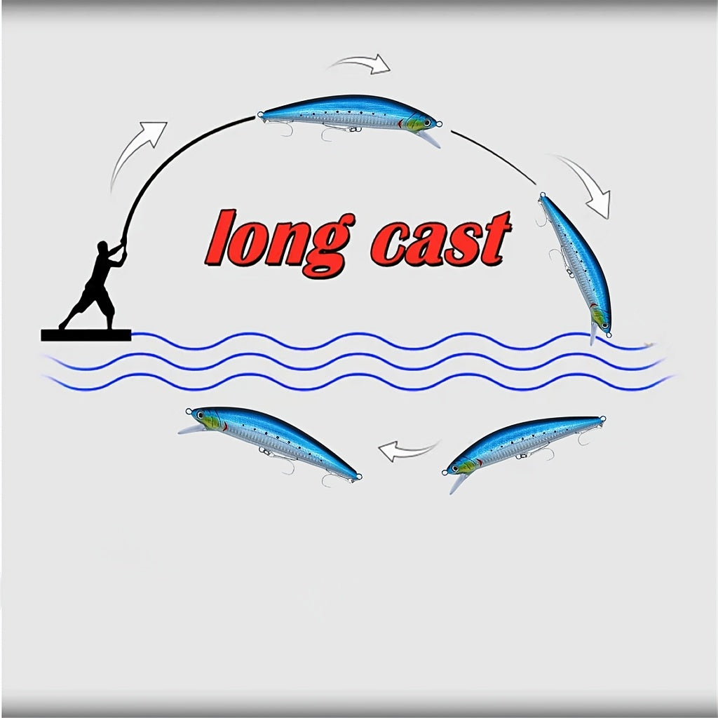 Export Quality, Boxed 15Cm/60G Long-Distance Sinking Minnow, Sea Fishing Trembling Sinking Minnow, Lure Bait.