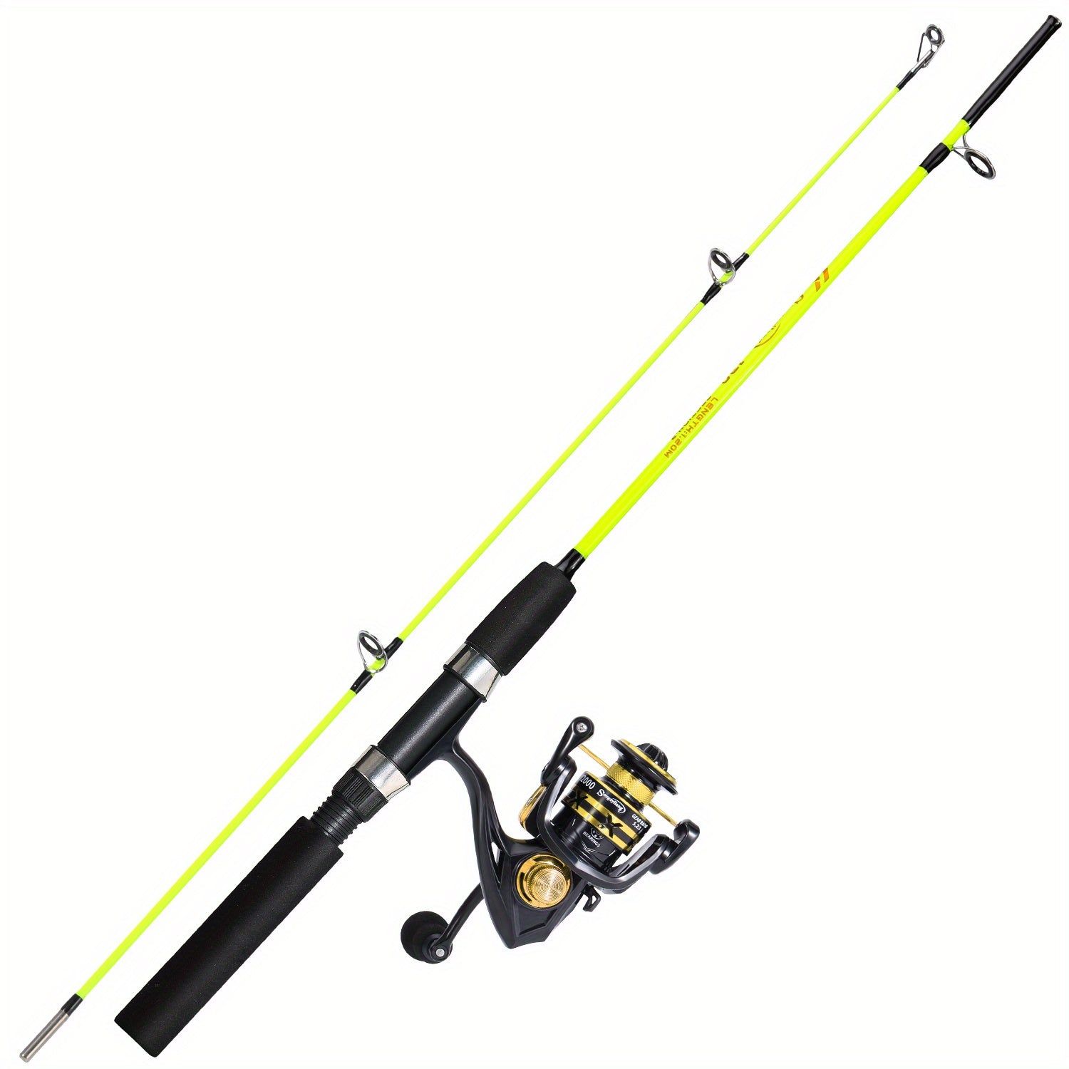 [1.8M/2.1M Fishing Combo] Sougayilang 1.8M/2.1M Fishing Rod & Reel Combo | Durable Resin, Ambidextrous, Moderate Action | 5.2:1 Drag Ratio Spincasting Set for Freshwater & Saltwater, Colorful Rods with Black Handles, Ergonomi