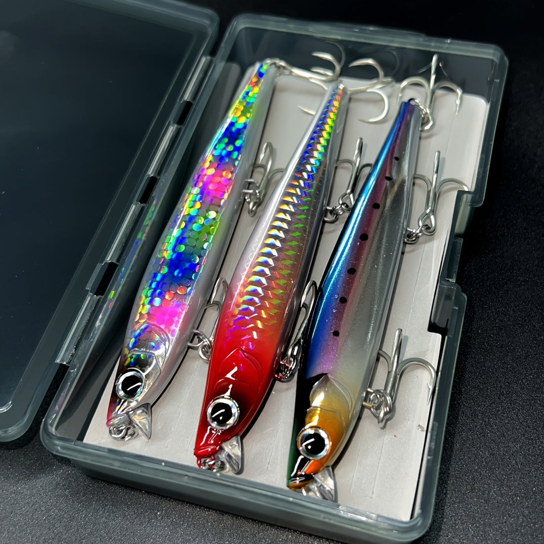 3pcs Isca Pesca Minnow Fishing Lures, 1.5oz Heavy Weight Sinking Jerkbaits, High-Refractive-Index Polymer, Longcasting Artificial Bait for Seabass Trout, Saltwater Sea Bass Plastic Tackle