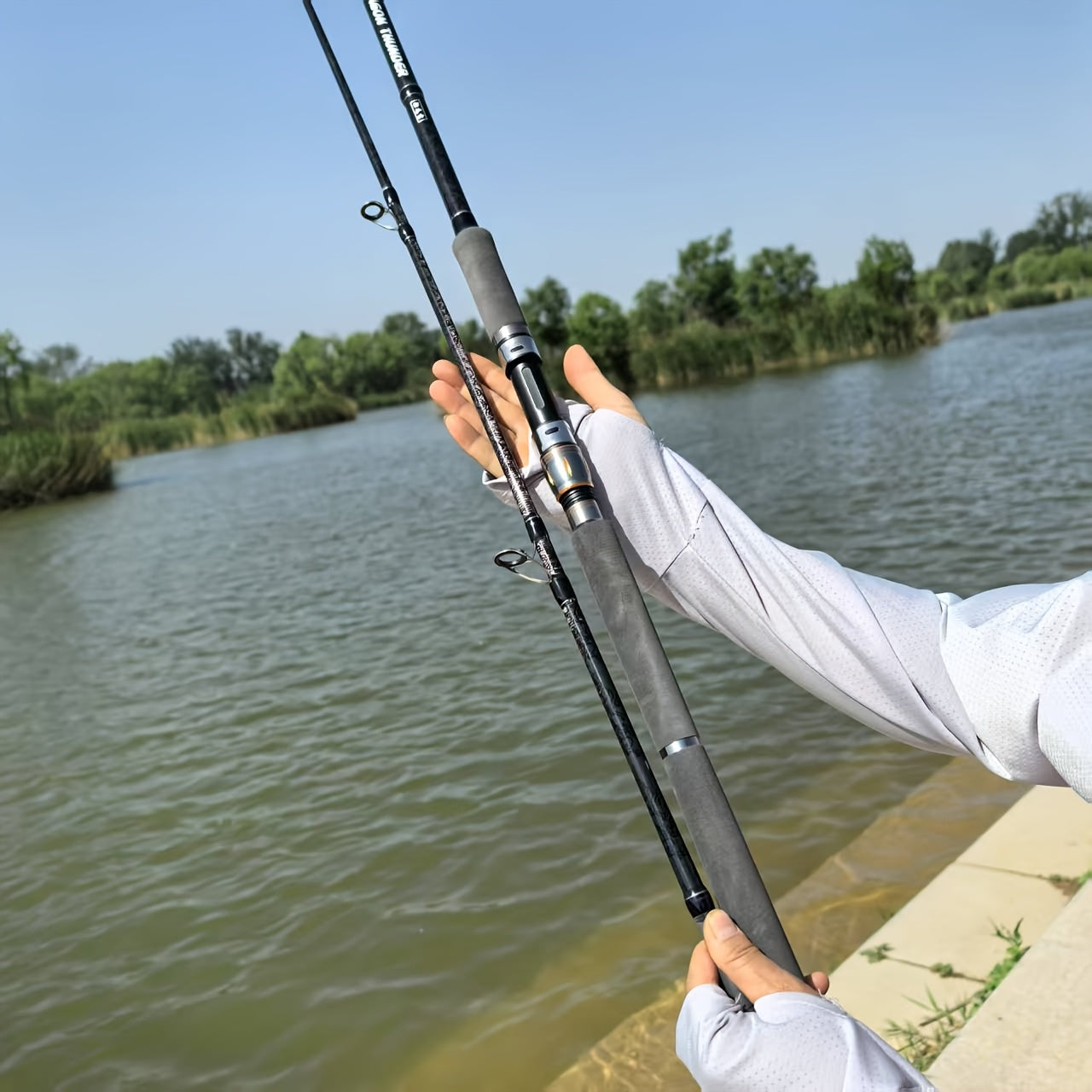 [Ultra-Hard XXH Fishing Rod] Ultra-Hard 2.1m XXH Fishing Rod | Carbon Fiber Shaft & Ceramic Guide Ring, Lightweight 5.5lb Capacity for Big Fish, Saltwater & Freshwater Lakes, Tackle Organizer for All Anglers, Sleek Rod Design