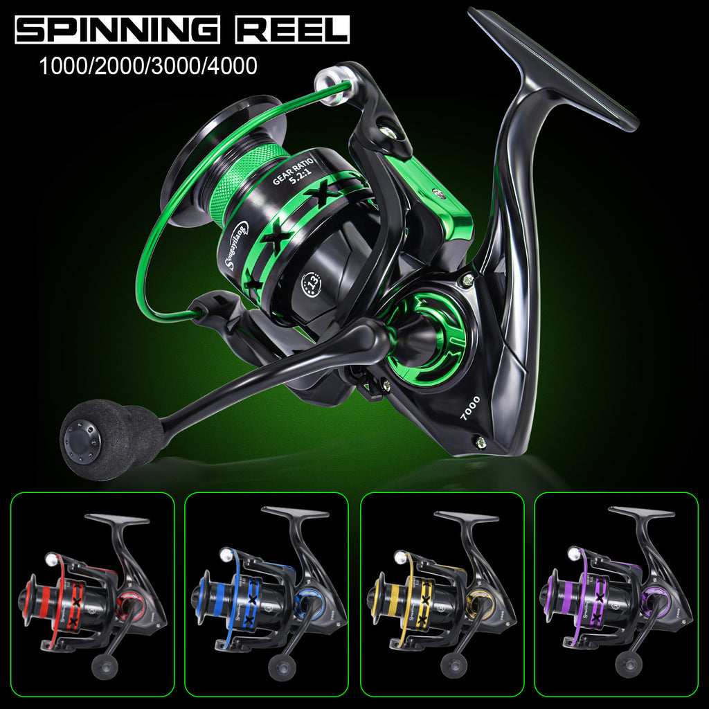 [1.8M/2.1M Fishing Combo] Sougayilang 1.8M/2.1M Fishing Rod & Reel Combo | Durable Resin, Ambidextrous, Moderate Action | 5.2:1 Drag Ratio Spincasting Set for Freshwater & Saltwater, Colorful Rods with Black Handles, Ergonomi