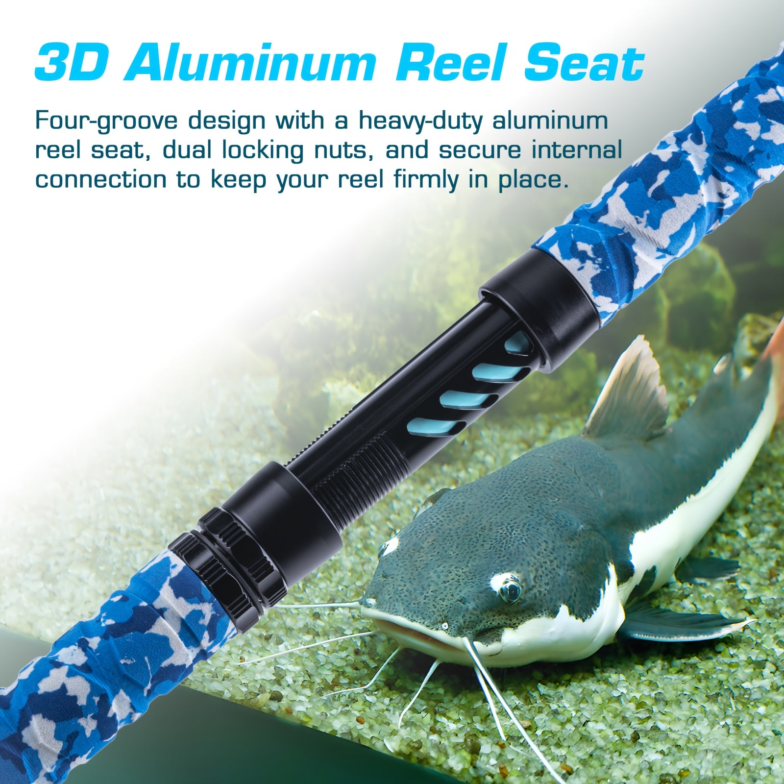 Goture 2pcs Catfish Fishing Rods - Heavy-Duty Carbon Fiber Construction, Medium Action (M) Fast Tip, Non-Slip EVA Grip Handle, Fluorescent Tip for Night Fishing - Freshwater & Saltwater Use - Ideal for Catfish, Bass, Trout -