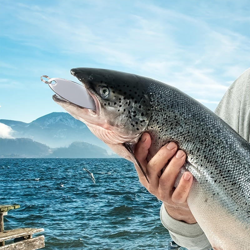 HQZOOMEE 5pcs Fishing Lures - Hard Metal Spinner Baits, Trout & Bass Lures for Salmon, Fishing Spoons