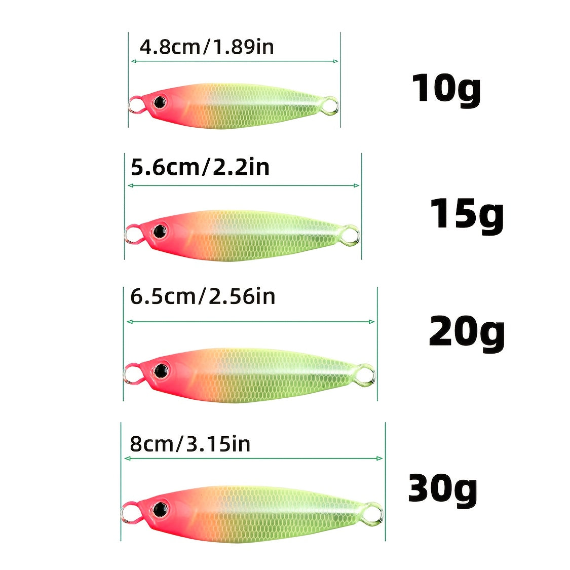 1set Glow-in-the-Dark Metal Jig Mixed Color Set, Saltwater Freshwater Fishing Bait with Realistic Scales and Silicone Skirt, Suitable for Night Fishing, Saltwater, Freshwater Bass, etc