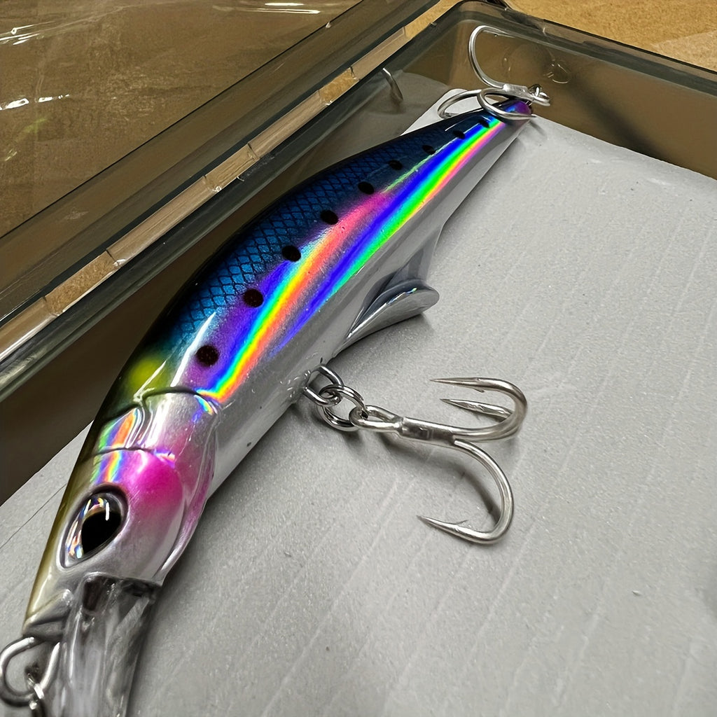 Saltwater Fishing Lures Kit Surf Fishing Striped Bass Lures Hard Bait Minnow Lures Jerkbait Fishing Lure Big Minnow Boat Fishing Deep Sea Fishing Bait Saltwater Large Bait for Big Fish Deep Sea Bass Tuna Spanish Mackerel 45g