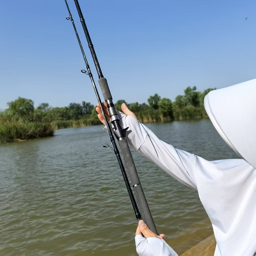 [Ultra-Hard XXH Fishing Rod] Ultra-Hard 2.1m XXH Fishing Rod | Carbon Fiber Shaft & Ceramic Guide Ring, Lightweight 5.5lb Capacity for Big Fish, Saltwater & Freshwater Lakes, Tackle Organizer for All Anglers, Sleek Rod Design