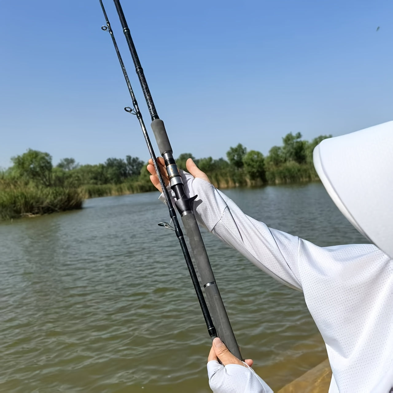 [Ultra-Hard XXH Fishing Rod] Ultra-Hard 2.1m XXH Fishing Rod | Carbon Fiber Shaft & Ceramic Guide Ring, Lightweight 5.5lb Capacity for Big Fish, Saltwater & Freshwater Lakes, Tackle Organizer for All Anglers, Sleek Rod Design