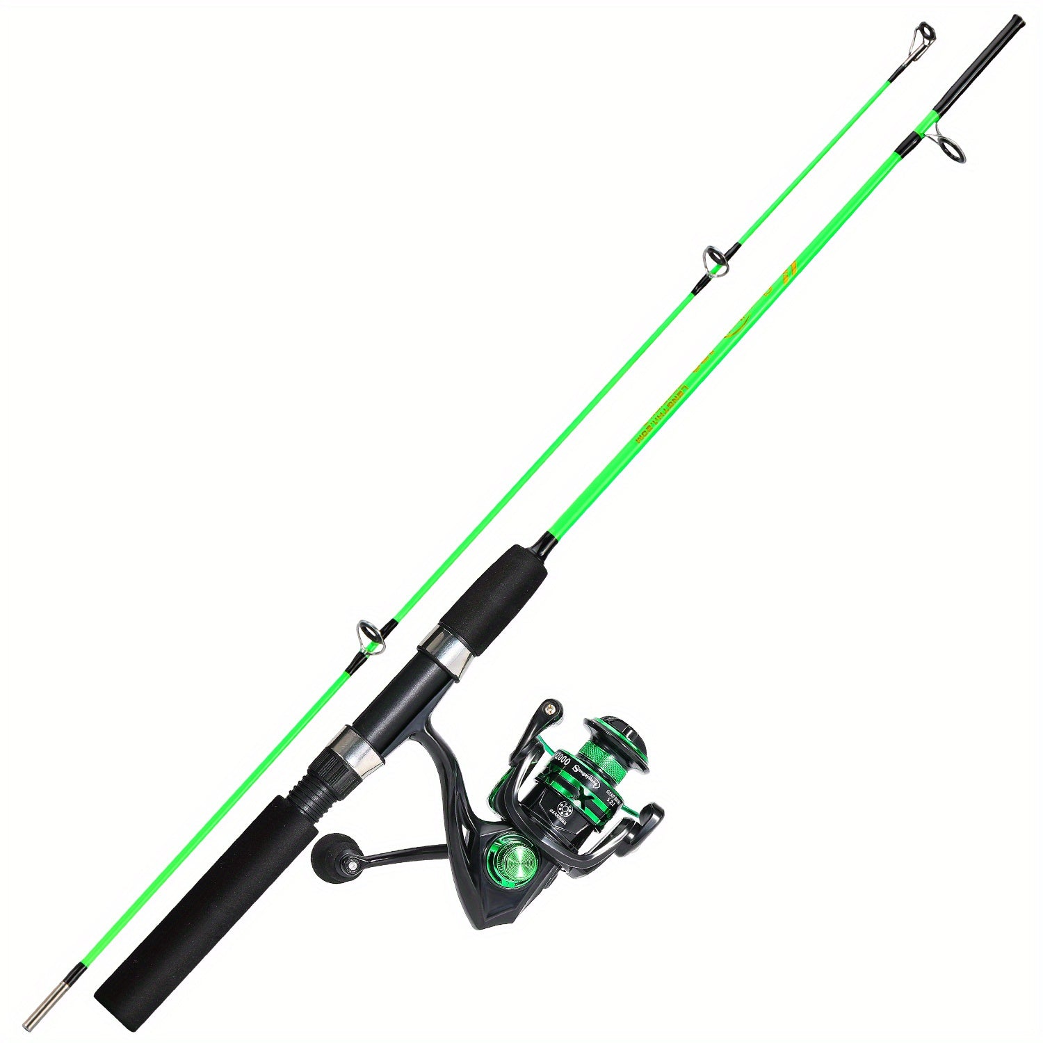[1.8M/2.1M Fishing Combo] Sougayilang 1.8M/2.1M Fishing Rod & Reel Combo | Durable Resin, Ambidextrous, Moderate Action | 5.2:1 Drag Ratio Spincasting Set for Freshwater & Saltwater, Colorful Rods with Black Handles, Ergonomi