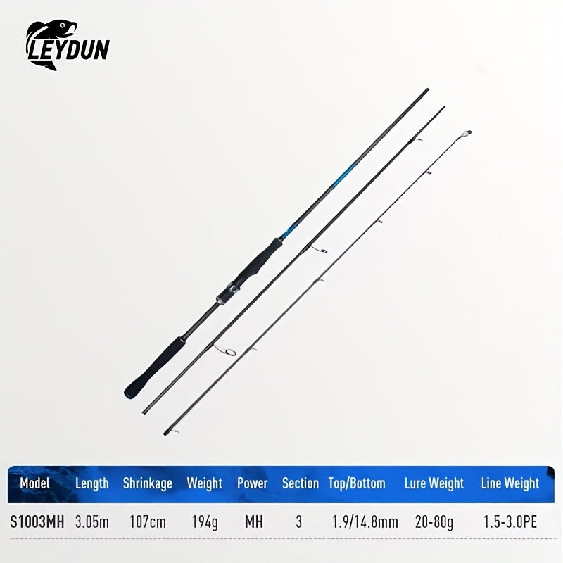 [LEYDUN Saltwater Spinning Rods] LEYDUN Saltwater Light Fast Spinning Rods | Inshore Breakwater Bass Rod | 2 Section S832M S922ML S972M Blue