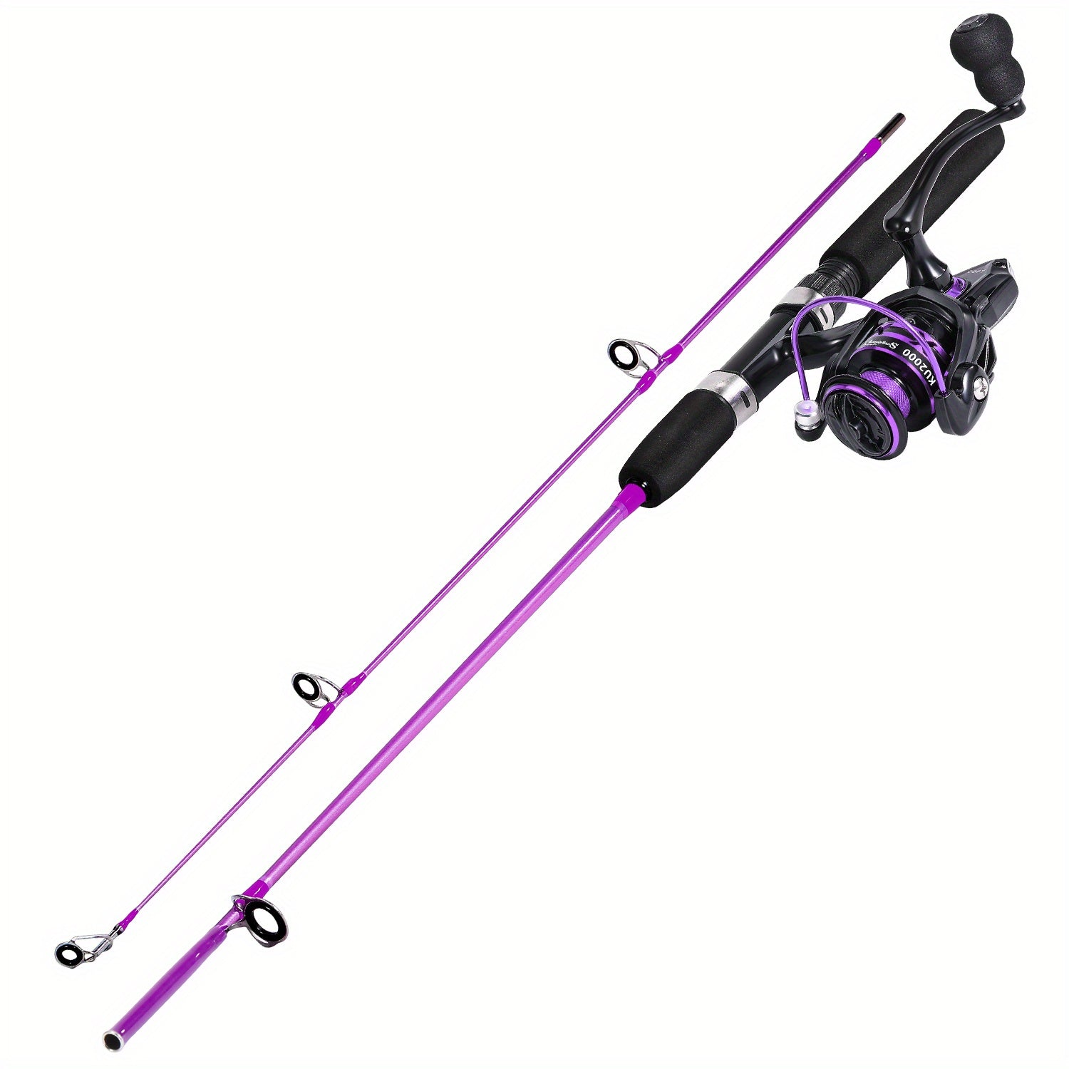 [1.8M/2.1M Fishing Combo] Sougayilang 1.8M/2.1M Fishing Rod & Reel Combo | Durable Resin, Ambidextrous, Moderate Action | 5.2:1 Drag Ratio Spincasting Set for Freshwater & Saltwater, Colorful Rods with Black Handles, Ergonomi