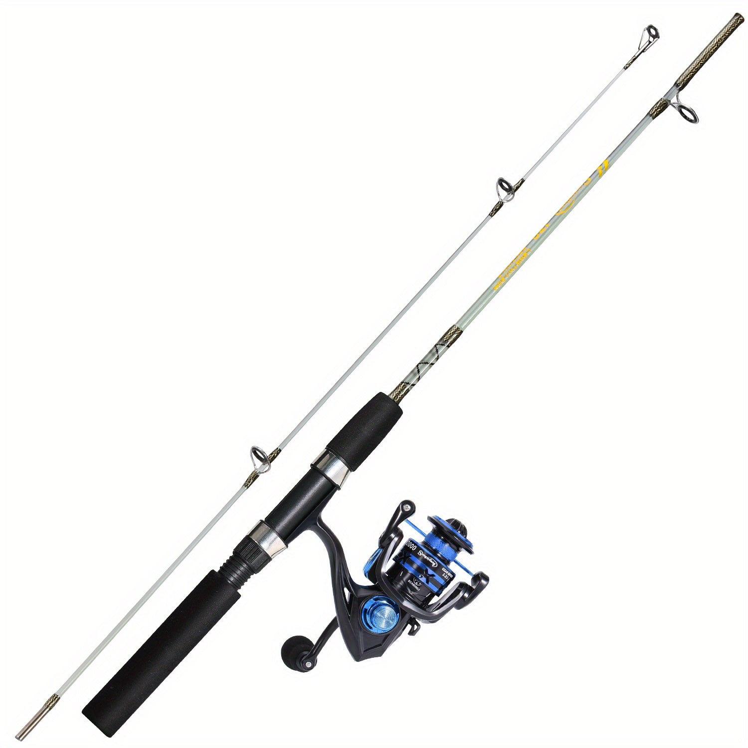 [1.8M/2.1M Fishing Combo] Sougayilang 1.8M/2.1M Fishing Rod & Reel Combo | Durable Resin, Ambidextrous, Moderate Action | 5.2:1 Drag Ratio Spincasting Set for Freshwater & Saltwater, Colorful Rods with Black Handles, Ergonomi