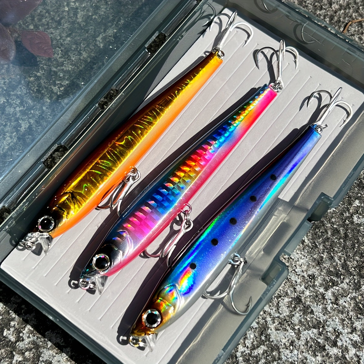 3-Pack High-Index Plastic Fishing Lures, Mixed Colors, Deep Diving Minnows, Tuna & Sardine, for Freshwater & Saltwater Fishing, Sport & Outdoor Equipment