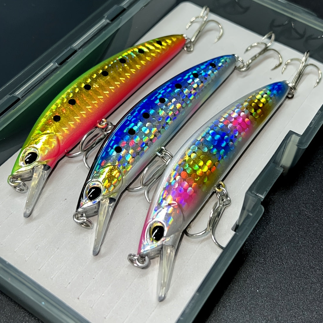 3-Pack Lure Fishing Baits, ABS Material, Mixed Color, Ideal for Bass, Trout, Catfish, Mackerel, and More, Perfect for New Year Angling