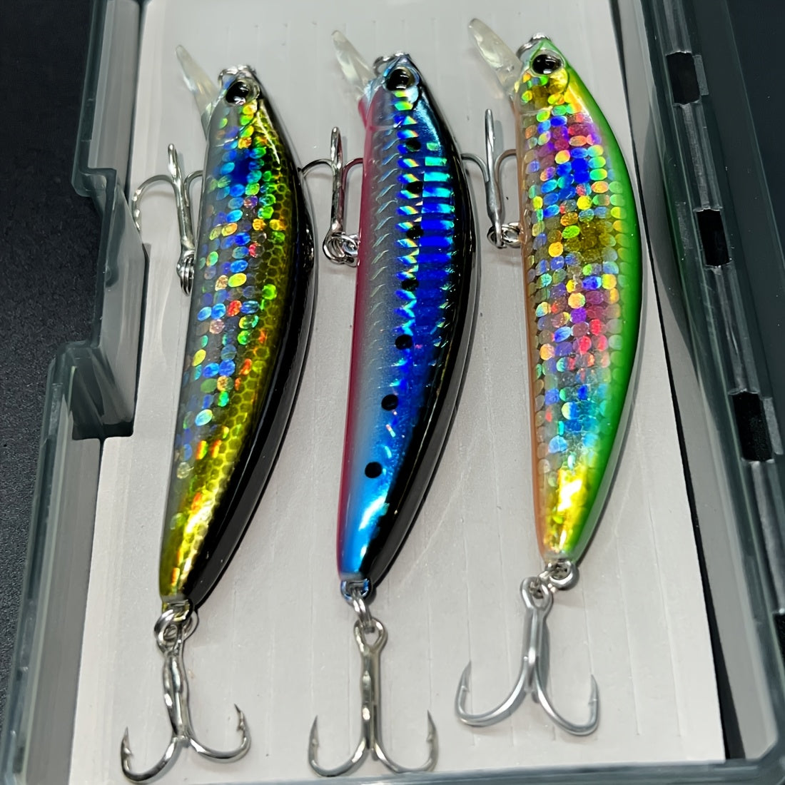 3-Pack Lure Fishing Baits, ABS Material, Mixed Color, Ideal for Bass, Trout, Catfish, Mackerel, and More, Perfect for New Year Angling
