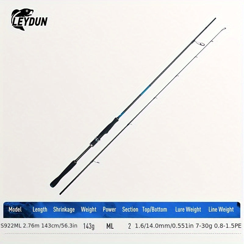 [LEYDUN Saltwater Spinning Rods] LEYDUN Saltwater Light Fast Spinning Rods | Inshore Breakwater Bass Rod | 2 Section S832M S922ML S972M Blue